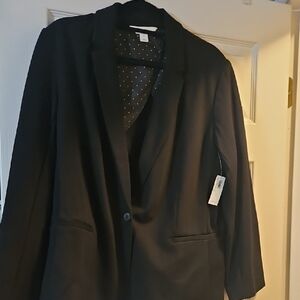 Black Blazer with Polka Dot Lining